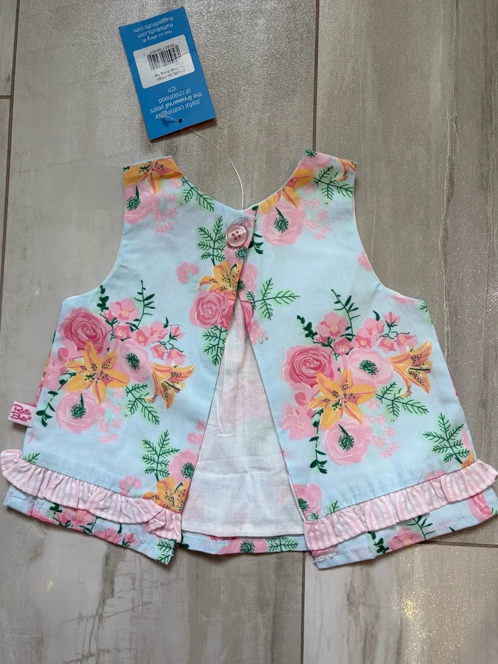 NWT RuffleButts Cottage Tea Time Cotton Swing Top & Woven Bloomers Set Girl 0-3M